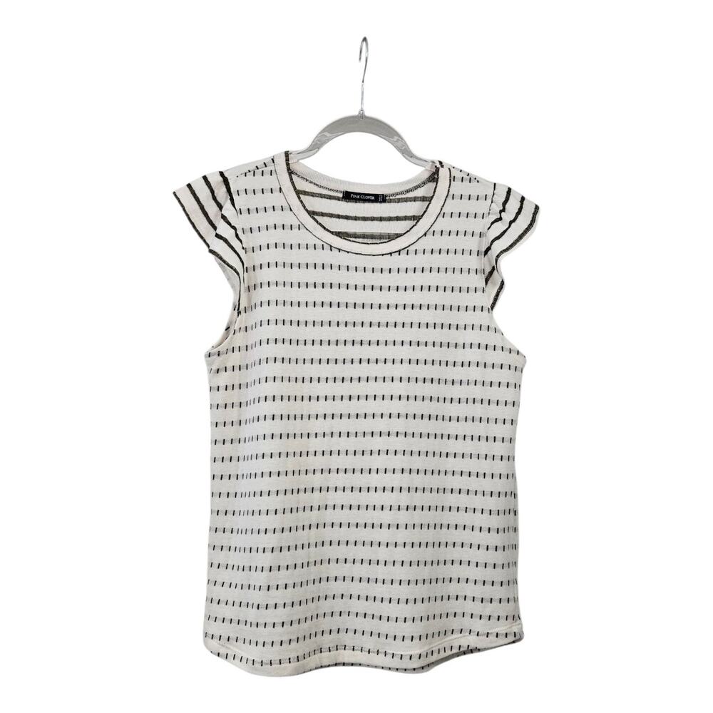 Pink Clover Jurmala Womens S Flutter Cap Sleeve Knit Shirt Top Striped